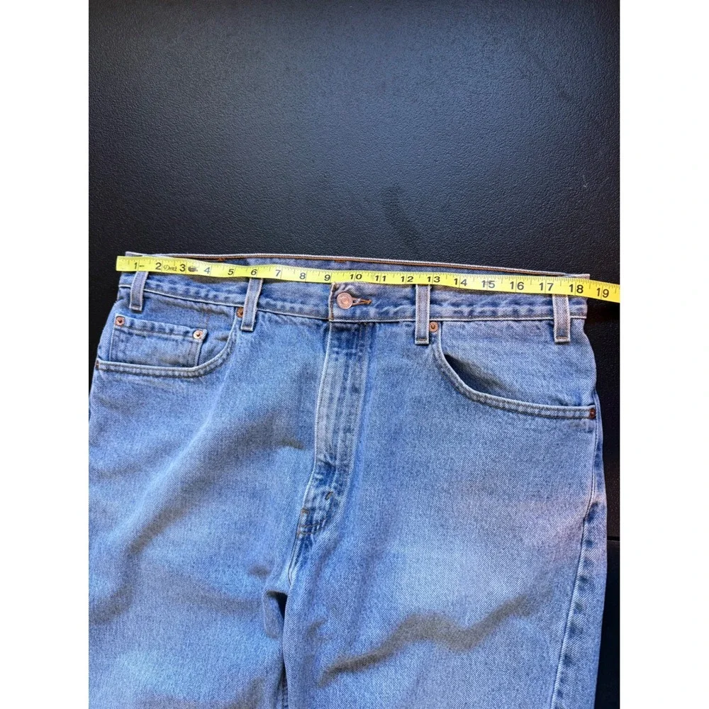 Levis 505 Regular Fit Straight Leg Jeans Light Wash Denim Mens 38x30